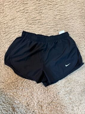 Nike Black Women's Athletic Running Shorts with White Swoosh